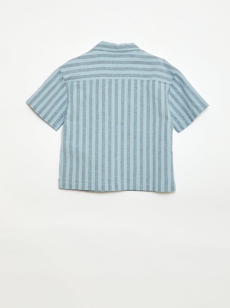 Conjunto de camisa y Pantalón corto de rayas Azul - Kiabi
