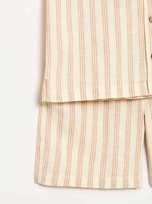 Conjunto de camisa y Pantalón corto de rayas - Kiabi