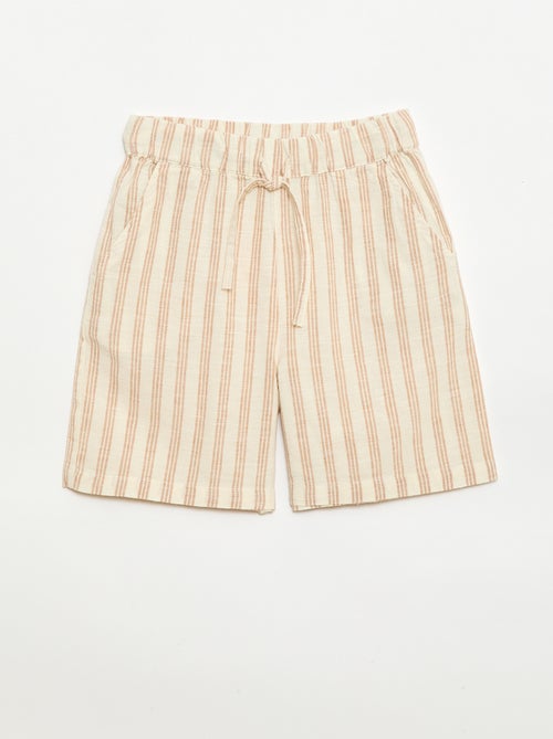 Conjunto de camisa y Pantalón corto de rayas - Kiabi