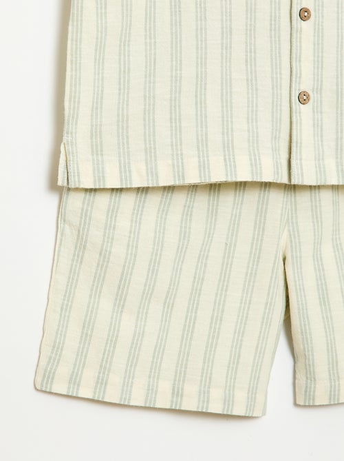 Conjunto de camisa y Pantalón corto de rayas - Kiabi