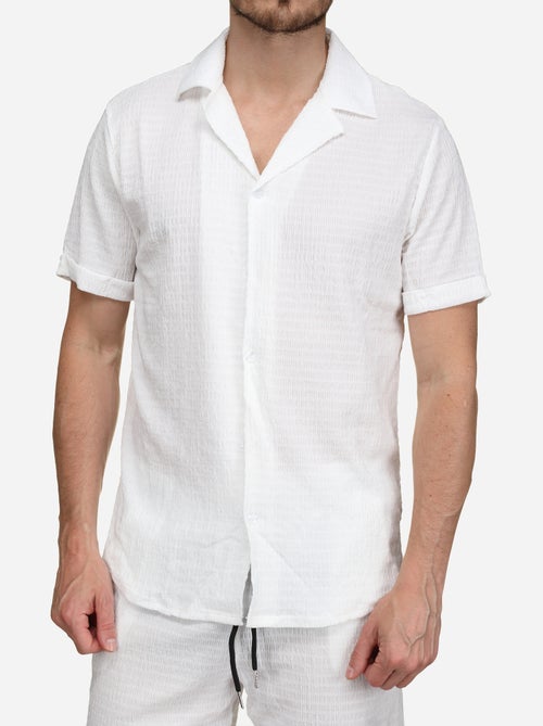Conjunto de camisa y pantalón corto liso con estampado - Frilivin - Kiabi Conjunto de camisa y pantalón corto liso con estampado - Frilivin - Kiabi
