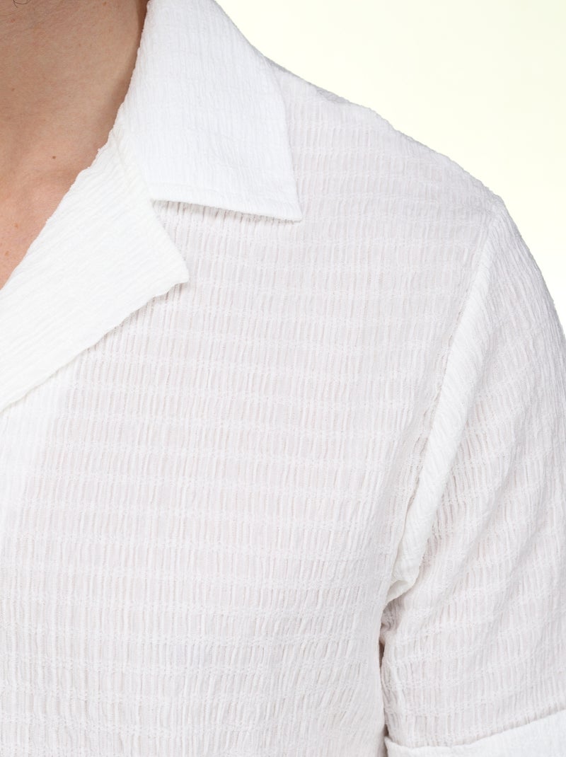 Conjunto de camisa y pantalón corto liso con estampado - Frilivin Blanco - Kiabi
