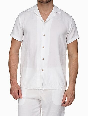 Conjunto de camisa y pantalón corto liso con textura - Frilivin
