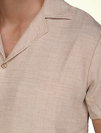 Conjunto de camisa y pantalón corto liso con textura - Frilivin