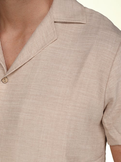 Conjunto de camisa y pantalón corto liso con textura - Frilivin - Kiabi