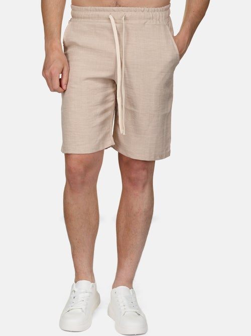 Conjunto de camisa y pantalón corto liso con textura - Frilivin - Kiabi