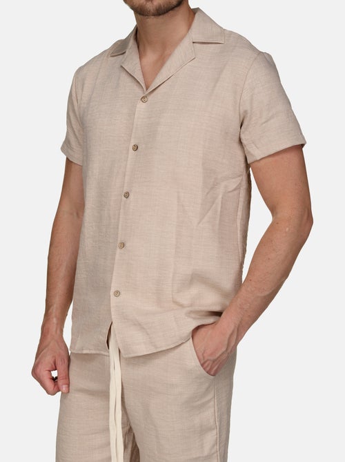 Conjunto de camisa y pantalón corto liso con textura - Frilivin - Kiabi