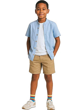 Conjunto de camisa y pantalones cortos diseño lisos niños - minoti