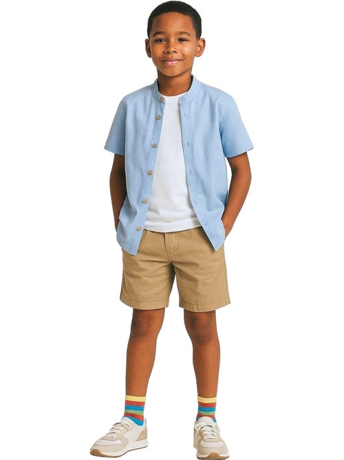 Conjunto de camisa y pantalones cortos diseño lisos niños - minoti - Kiabi Conjunto de camisa y pantalones cortos diseño lisos niños - minoti - Kiabi