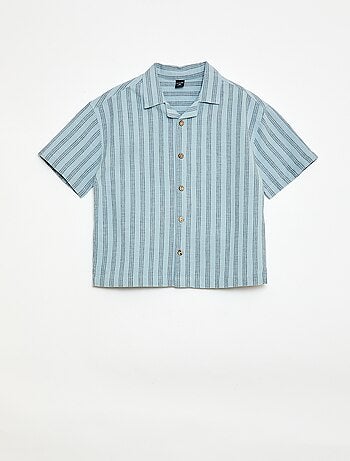 Conjunto de camisa y short de rayas