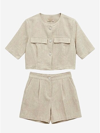 Conjunto de camisa y shorts de popelín de algodón my fashion