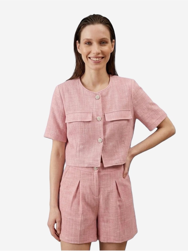Conjunto de camisa y shorts de popelín de algodón my fashion Rosa - Kiabi