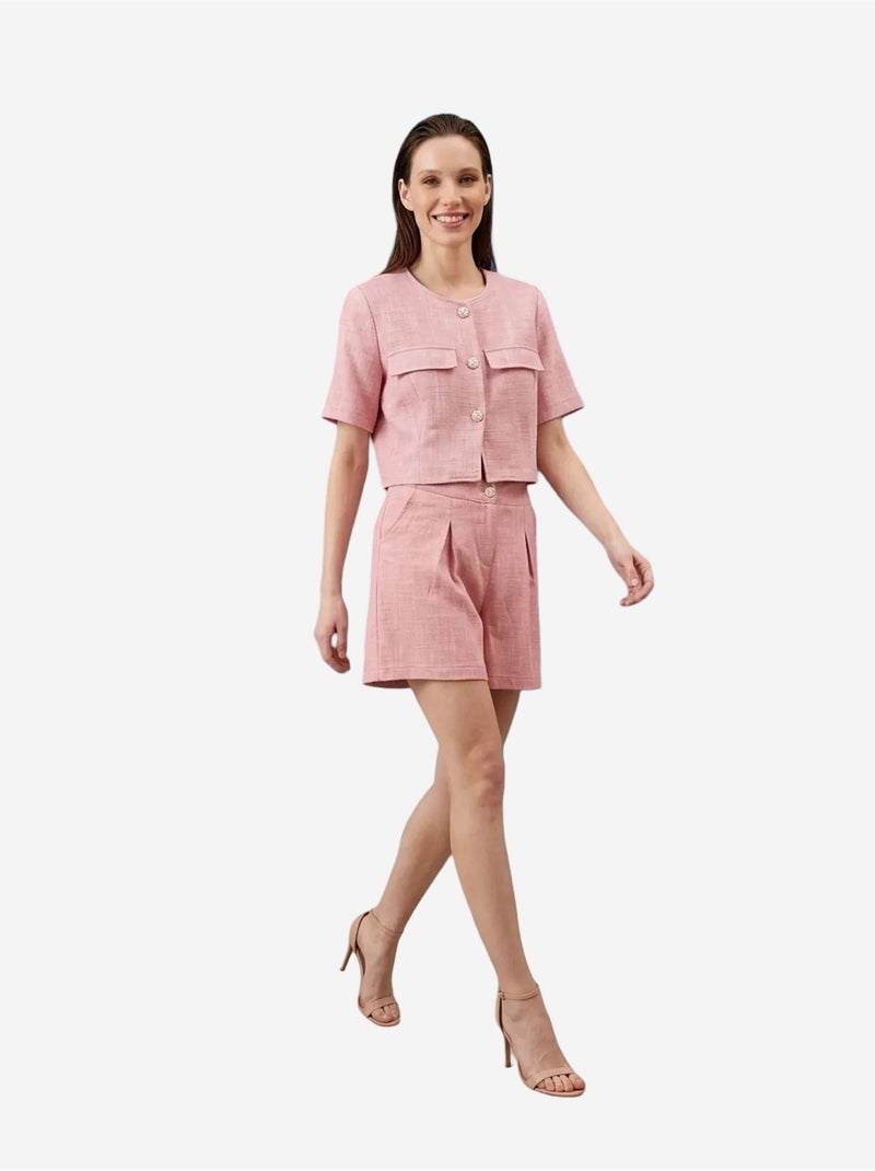 Conjunto de camisa y shorts de popelín de algodón my fashion Rosa - Kiabi