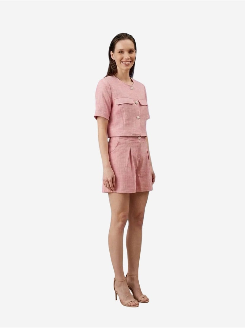 Conjunto de camisa y shorts de popelín de algodón my fashion Rosa - Kiabi