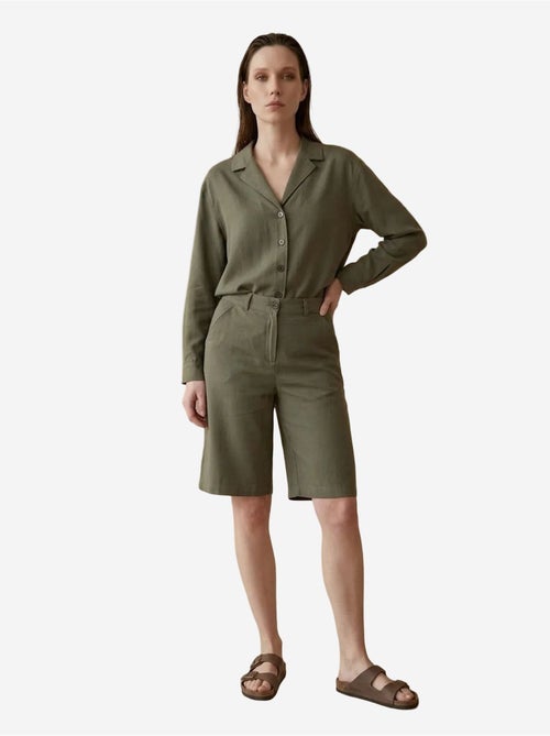 Conjunto de camisa y shorts de popelín de algodón my fashion - Kiabi Conjunto de camisa y shorts de popelín de algodón my fashion - Kiabi