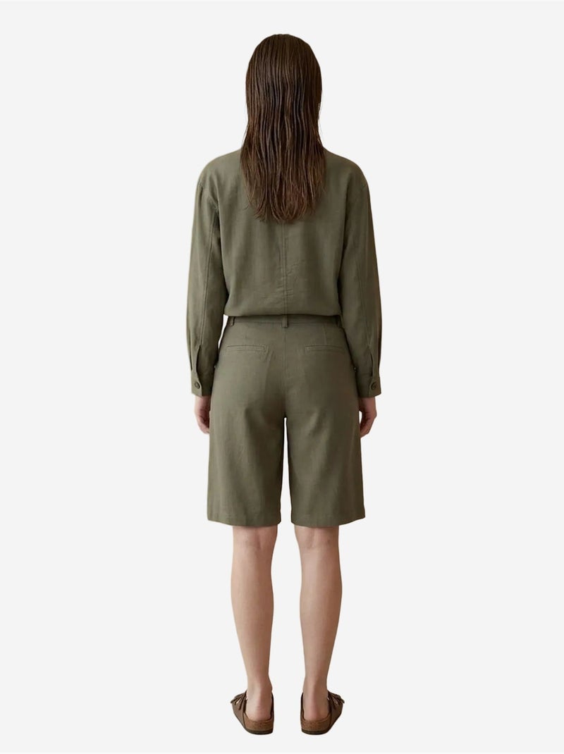 Conjunto de camisa y shorts de popelín de algodón my fashion Verde caqui - Kiabi