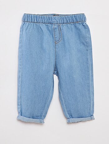 Conjunto de camiseta a rayas + pantalón vaquero - 2 piezas