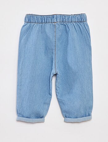 Conjunto de camiseta a rayas + pantalón vaquero - 2 piezas