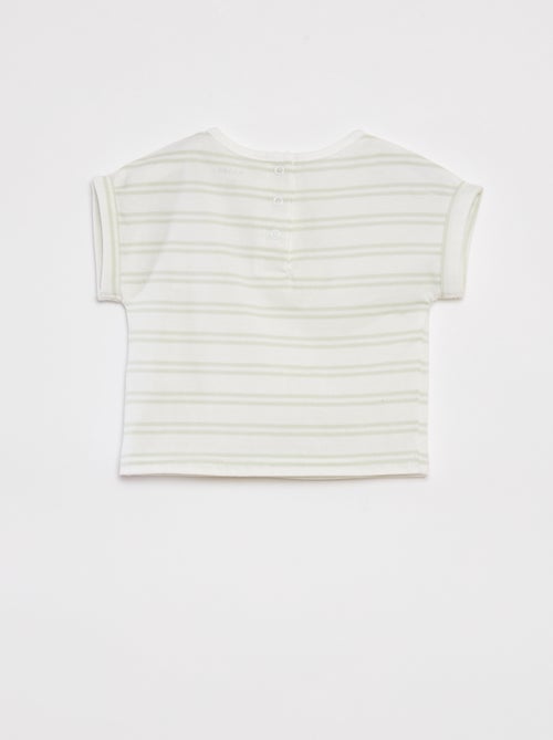 Conjunto de camiseta a rayas + pantalón vaquero - 2 piezas - Kiabi