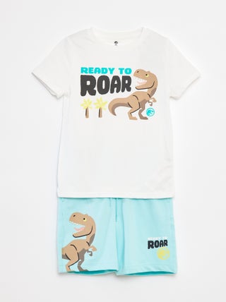Conjunto de camiseta + bermudas 'Jurassic Park' - 2 piezas