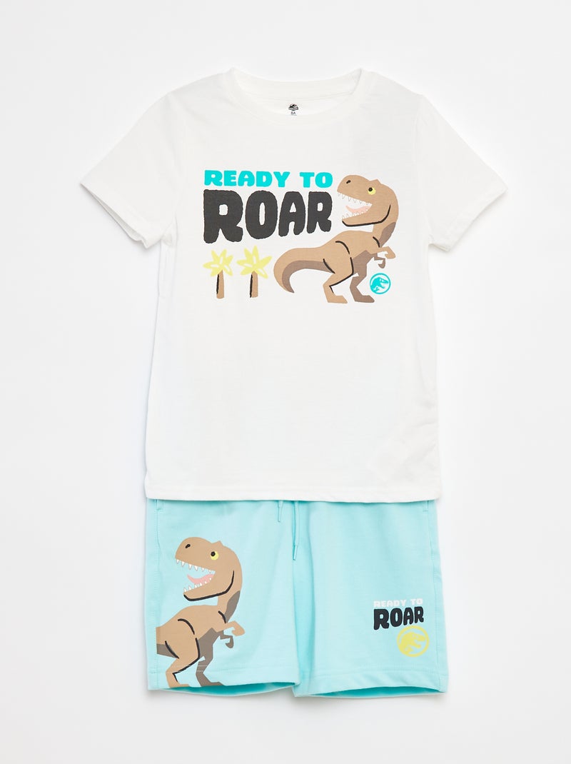 Conjunto de camiseta + bermudas 'Jurassic Park' - 2 piezas BLANCO - Kiabi