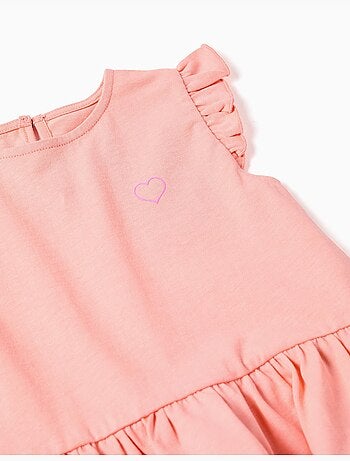 Conjunto de camiseta de algodón y pantalón acanalado