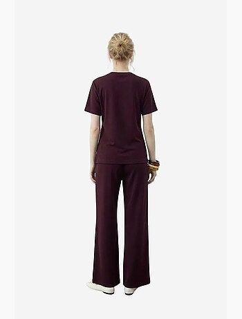 Conjunto de camiseta de cuello redondo y pantalón de pernera ancha lucci