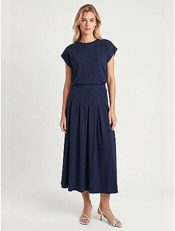 Conjunto de camiseta de jersey de algodón y falda midi istanbul