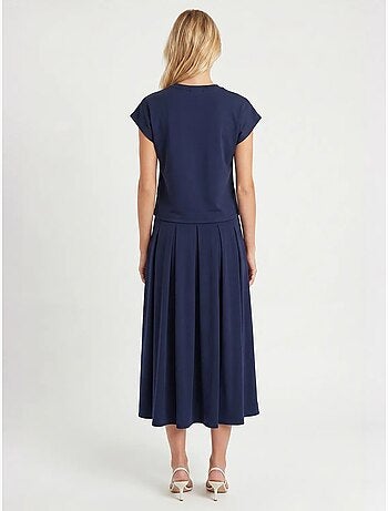 Conjunto de camiseta de jersey de algodón y falda midi istanbul