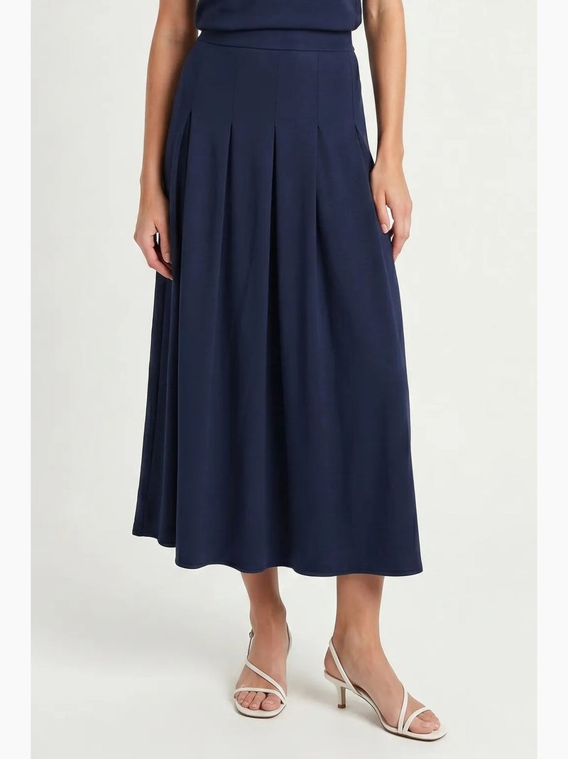 Conjunto de camiseta de jersey de algodón y falda midi istanbul Azul marino - Kiabi