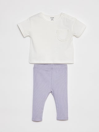 Conjunto de camiseta de manga corta + legging - 2 piezas