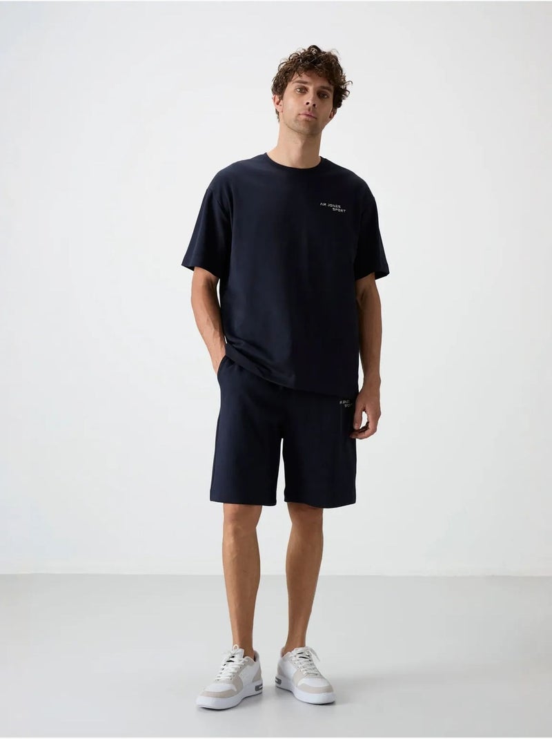 Conjunto de camiseta de manga corta oversize y shorts tommy Azul marino - Kiabi