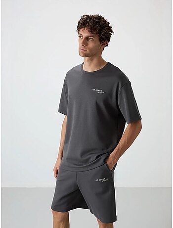 Conjunto de camiseta de manga corta oversize y shorts tommy