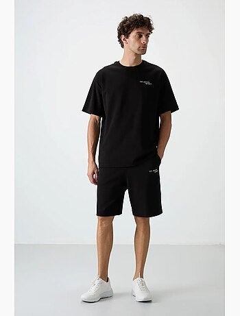 Conjunto de camiseta de manga corta oversize y shorts tommy
