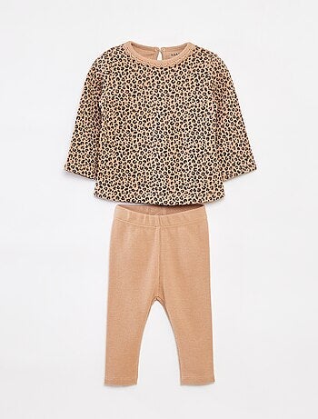 Conjunto de camiseta de manga larga + legging - 2 piezas