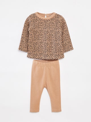 Conjunto de camiseta de manga larga + legging - 2 piezas