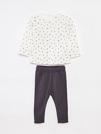 Conjunto de camiseta de manga larga + legging - 2 piezas