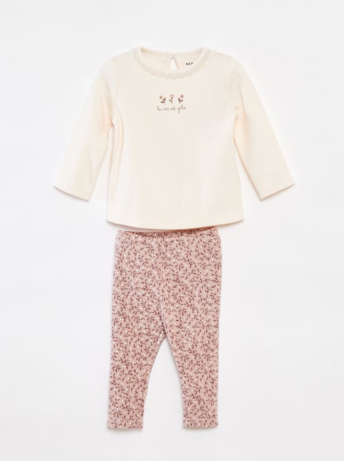Conjunto de camiseta de manga larga + legging - 2 piezas - Kiabi