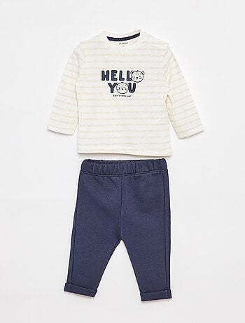 Conjunto de camiseta de manga larga + pantalón - 2 piezas