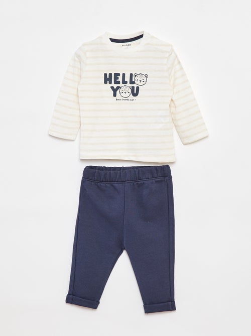 Conjunto de camiseta de manga larga + pantalón  - 2 piezas - Kiabi