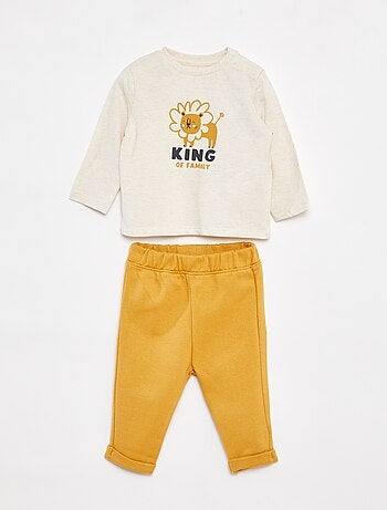Conjunto de camiseta de manga larga + pantalón - 2 piezas