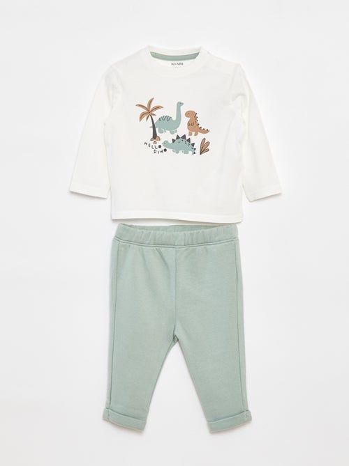 Conjunto de camiseta de manga larga + pantalón  - 2 piezas - Kiabi