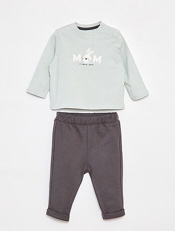 Conjunto de camiseta de manga larga + pantalón - 2 piezas