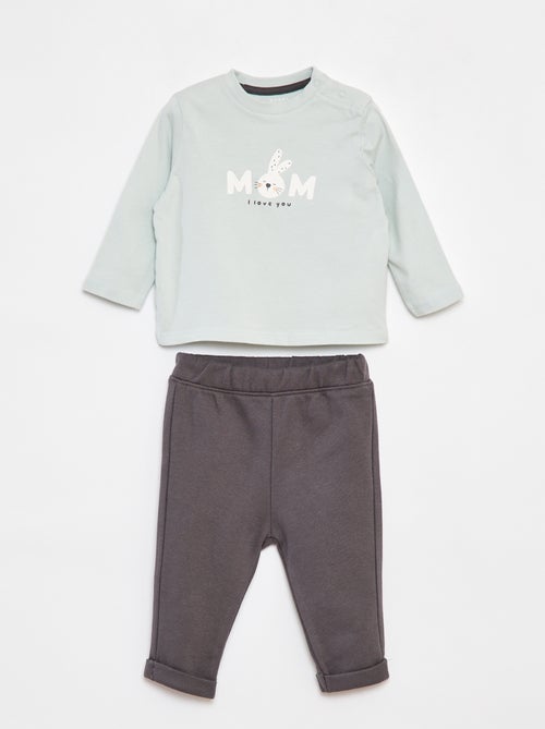 Conjunto de camiseta de manga larga + pantalón  - 2 piezas - Kiabi