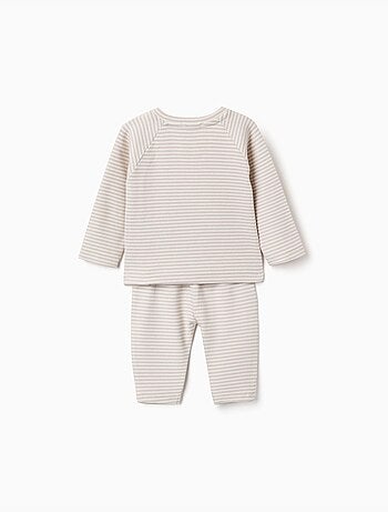 Conjunto de camiseta de manga larga y pantalón a rayas