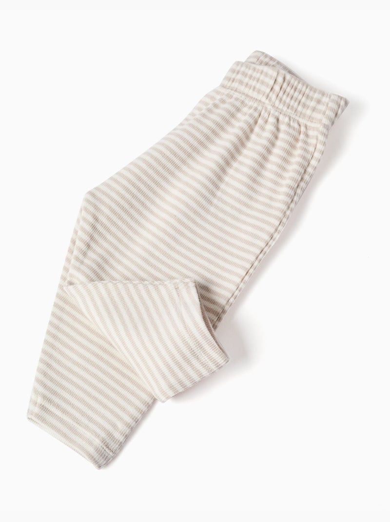 Conjunto de camiseta de manga larga y pantalón a rayas Blanco - Kiabi