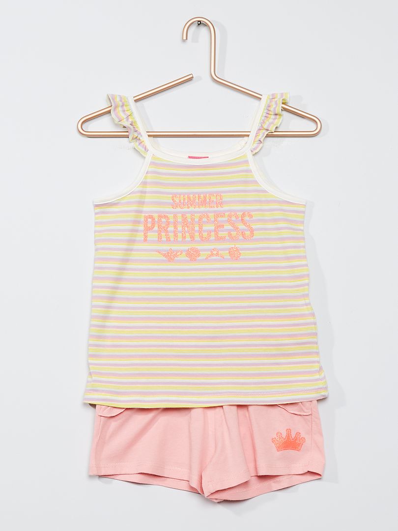Conjunto de camiseta de tirantes + short 'Disney Princess' ROSA - Kiabi