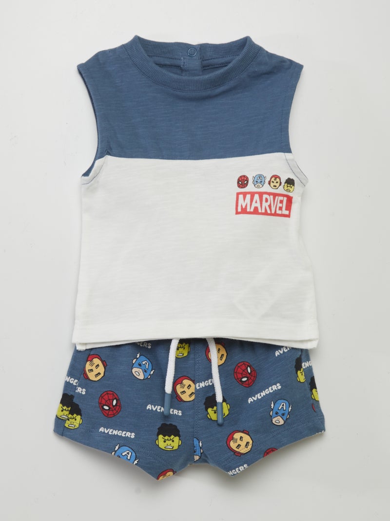 Conjunto de camiseta de tirantes + short 'Marvel' - 2 piezas BLANCO - Kiabi
