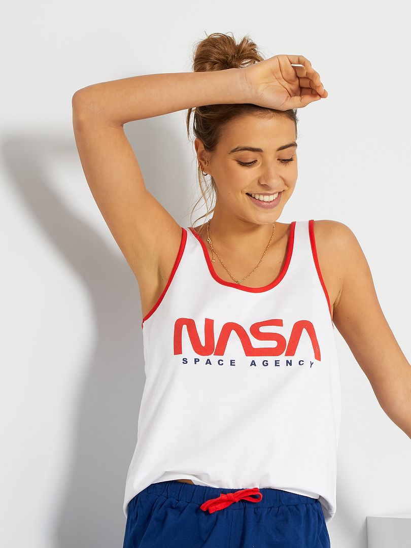 Conjunto de camiseta de tirantes + short 'NASA' BLANCO - Kiabi