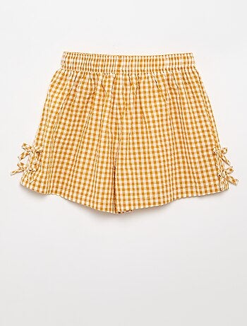 Conjunto de camiseta de tirantes y short con estampado Vichy - 2 piezas